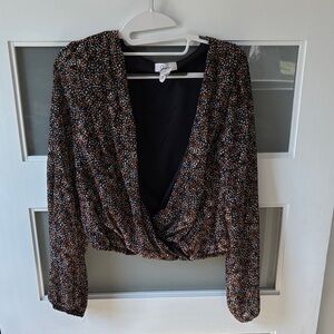 Gaze Black and Brown Patterned Blouse